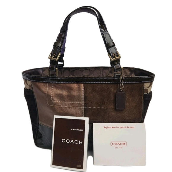 Coach Handbags - Vintage Coach # HO5J-8F69 Patchwork Tote Shoulder Bag Satchel Handbag